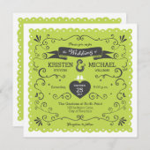 Boho渦巻き旋回、カール、バナー&ラブバード結婚ズ (正面/裏面)