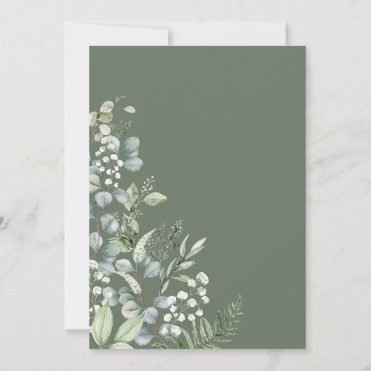 Boho温室北極動物冬の赤ちゃんシャワー 招待状 (裏面)