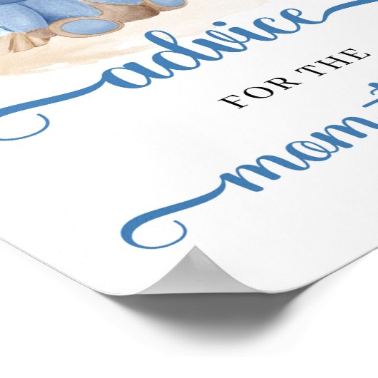 Boho熱帯テディベアアドバイスはママのために ポスター (角)