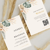 Boho熱帯ビーチ目的地の結婚式すべて1で 招待状