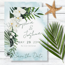 Boho熱帯水の色Save the Date Card セーブザデート