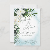 Boho熱帯水の色Save the Date Card セーブザデート (正面)