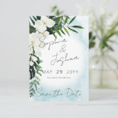 Boho熱帯水の色Save the Date Card セーブザデート (スタンド正面)