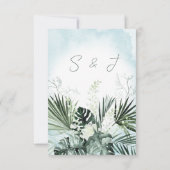 Boho熱帯水の色Save the Date Card セーブザデート (裏面)