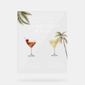 Boho熱帯水色シグネチャードリンク結婚ズ アクリルサイン (正面)