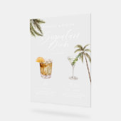 Boho熱帯水色シグネチャードリンク結婚ズ アクリルサイン (傾斜)