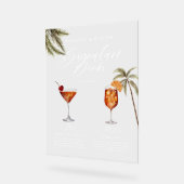 Boho熱帯水色シグネチャードリンク結婚ズ アクリルサイン (傾斜)