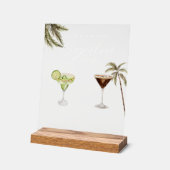 Boho熱帯水色シグネチャードリンク結婚ズ アクリルサイン (傾斜)