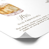 Boho熱帯水色シグネチャードリンク結婚ズ ポスター (角)