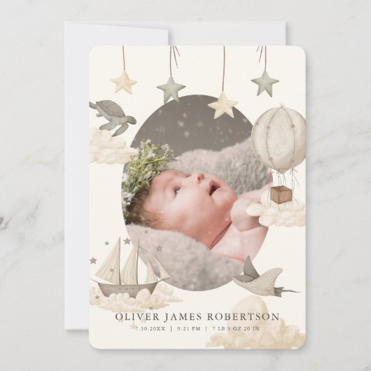 Boho熱気球スカイ誕生のお知らせ 招待状 (正面)