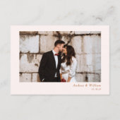 Boho燃えたオレンジ色の結婚式RSVP QRコード エンクロージャーカード (裏面)