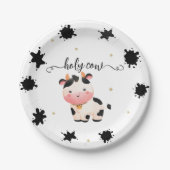 Boho牛の赤男女兼用ちゃんシャワー ペーパープレート (正面)
