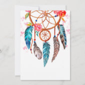 Boho牡丹フローラドリームキャッチャー女の子ベビーシャワー 招待状 (裏面)