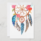 Boho牡丹フローラドリームキャッチャー赤ちゃんシャワー 招待状 (裏面)