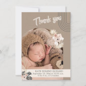 Boho生まれたばかりのベビー誕生発表感謝 案内状 (正面)