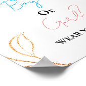 Boho男の子または女の子衣服あなたの推測ベビーシャワーゲーム ポスター (角)