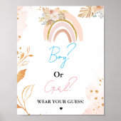 Boho男の子または女の子衣服あなたの推測ベビーシャワーゲーム ポスター (正面)
