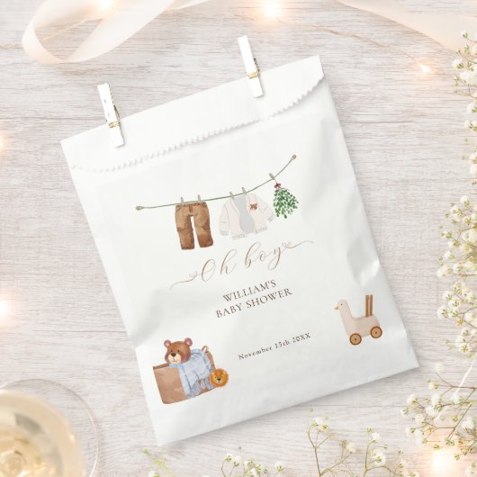 Boho男ミニマル子の服ベビーシャワー フェイバーバッグ (クリップ留めされた状態)