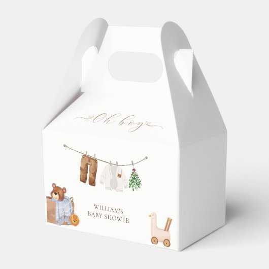 Boho男ミニマル子の服ベビーシャワー フェイバーボックス (正面サイド)