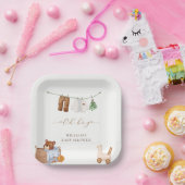 Boho男ミニマル子の服ベビーシャワー ペーパープレート (パーティー)