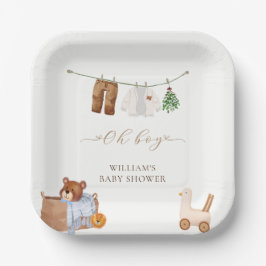 Boho男ミニマル子の服ベビーシャワー ペーパープレート