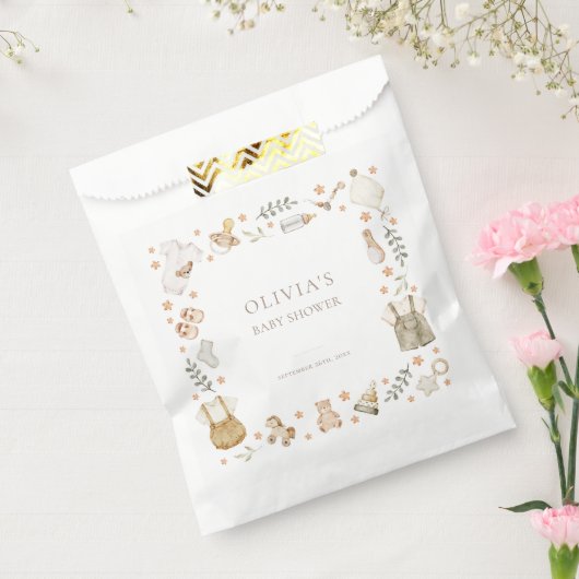 Boho男女兼用ヴィンテージ赤ちゃん服シャワー フェイバーバッグ (封をした状態)