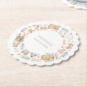 Boho男女兼用ヴィンテージ赤ちゃん服シャワー ペーパーコースター (アングル)