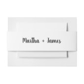 Boho白スタイリッシュと黒のカスタムウェディング 招待状ベリーバンド (正面例)