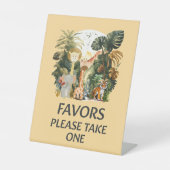 Boho白ベージュのジャングル動物がテーブルを好む 台座サイン (正面)