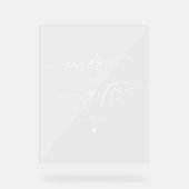 Boho白モダンい澄んウェディングカードとプレゼント アクリルサイン (正面)