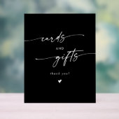 Boho白モダン黒のウェディングカードとギフト アクリルサイン (ニュートラル)
