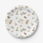 Boho白男女兼用赤ちゃんシャワー ペーパープレート (正面)