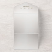 Boho白結婚蘭の花ブルームーンパーティー オールインワン招待状 (外側)