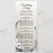 Boho白結婚蘭の花ブルームーンパーティー プログラム (裏面)