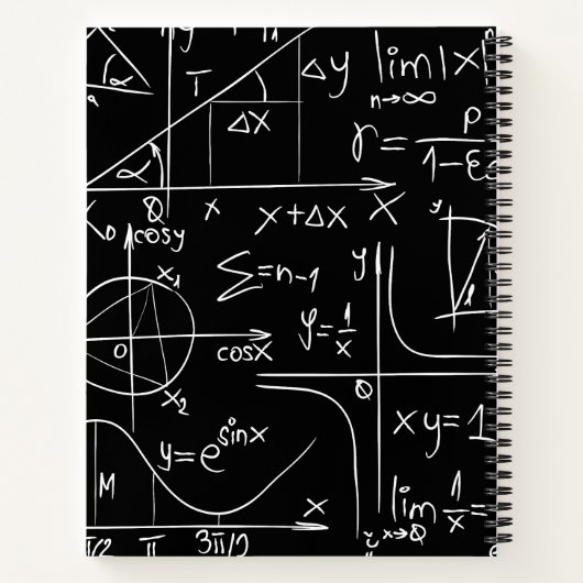 BOHO白黒の数学記号の件名 ノートブック (裏面)