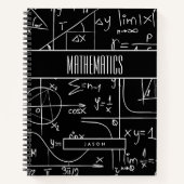 BOHO白黒の数学記号の件名 ノートブック (正面)