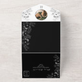 Boho白黒モノグラム結婚ズ オールインワン招待状 (外側)