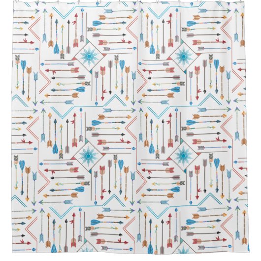 Boho矢印とSun V11 ID748 シャワーカーテン (正面)