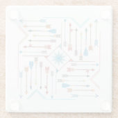 Boho矢印とSun V11 Sq ID748 ガラスコースター (裏面)