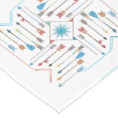 Boho矢印とSun V11 Sq ID748 ショートテーブルランナー (コーナー)