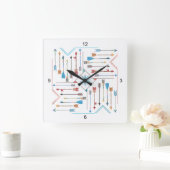 Boho矢印とSun V11 Sq ID748 スクエア壁時計 (ホーム)