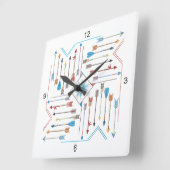 Boho矢印とSun V11 Sq ID748 スクエア壁時計 (傾斜)