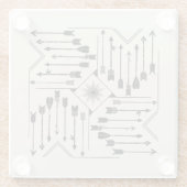 Boho矢印とSun V12 Sq ID748 ガラスコースター (裏面)