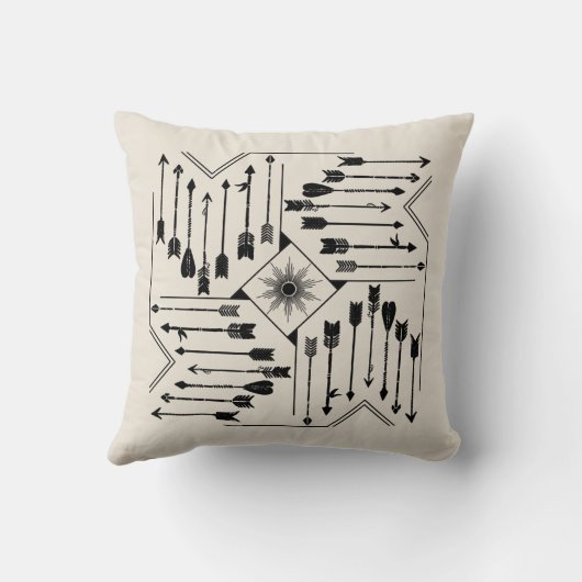 Boho矢印とSun V12 Sq ID748 クッション (裏面)