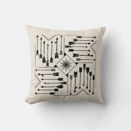 Boho矢印とSun V12 Sq ID748 クッション (正面)