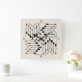 Boho矢印とSun V12 Sq ID748 スクエア壁時計 (ホーム)