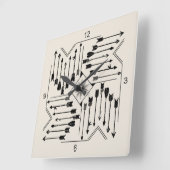 Boho矢印とSun V12 Sq ID748 スクエア壁時計 (傾斜)