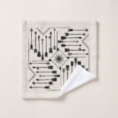 Boho矢印とSun V12 Sq ID748 バスタオルセット (ウォッシュタオル)