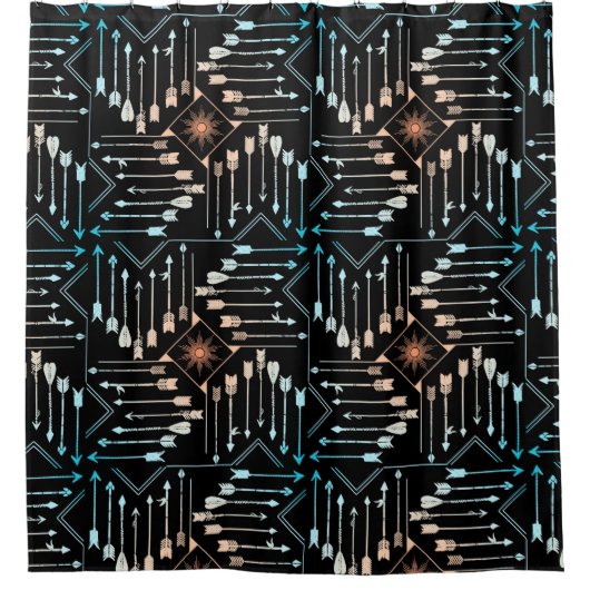 Boho矢印とSun V1 ID748 シャワーカーテン (正面)
