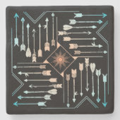 Boho矢印とSun V1 ID748 ストーンコースター (正面)